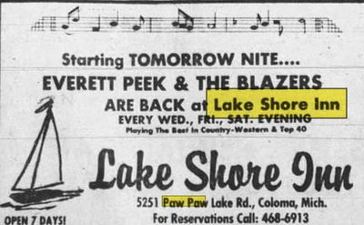 Lake Shore Inn - Jul 12 1977 Ad (newer photo)